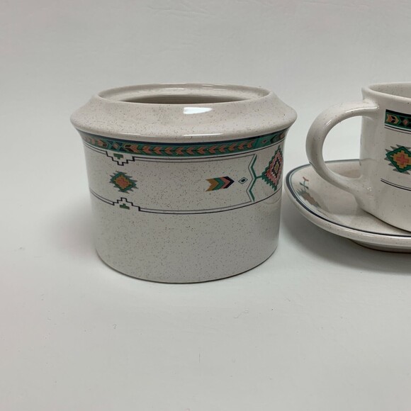 Studio Nova Adirondack Gravy Boat Creamer Sugar Bowl Mikasa Aztec Design Y2201 - Picture 3 of 8
